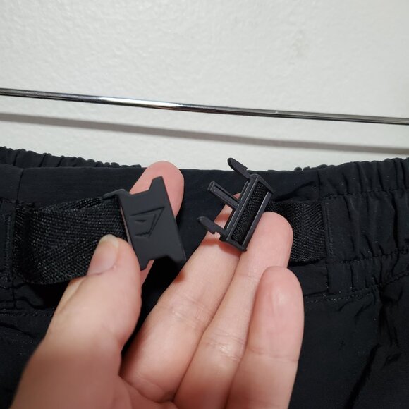 GYMSHARK Buckle Shorts Nylon Hi-Rise Unlined Gym Workout Black Womens Small x 2" - Picture 5 of 13